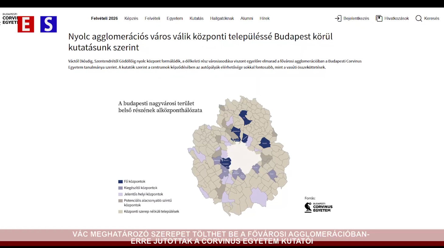 Vác meghatározó szerepet tölthet be a fővárosi agglomerációban – erre jutottak a Corvinus egyetem kutatói
