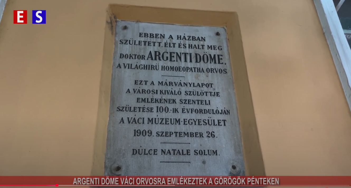 Argenti Döme váci orvosra emlékeztek a görögök pénteken