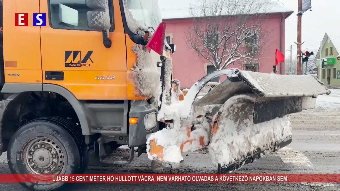 Újabb 15 centiméter hó hullott Vácra, nem várható olvadás a következő napokban sem