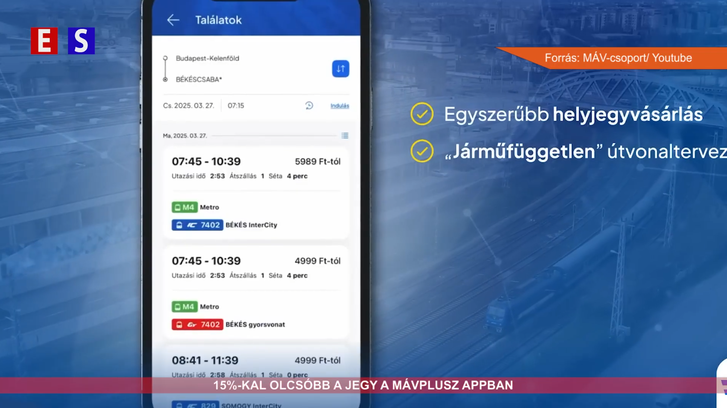 15%-kal olcsóbb a jegy a MÁVPlusz appban