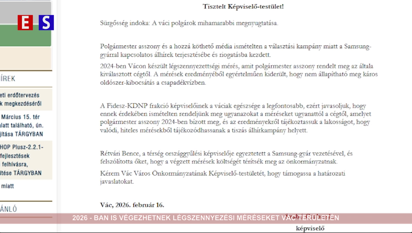 2026-ban is végezhetnek légszennyezési méréseket Vác területén