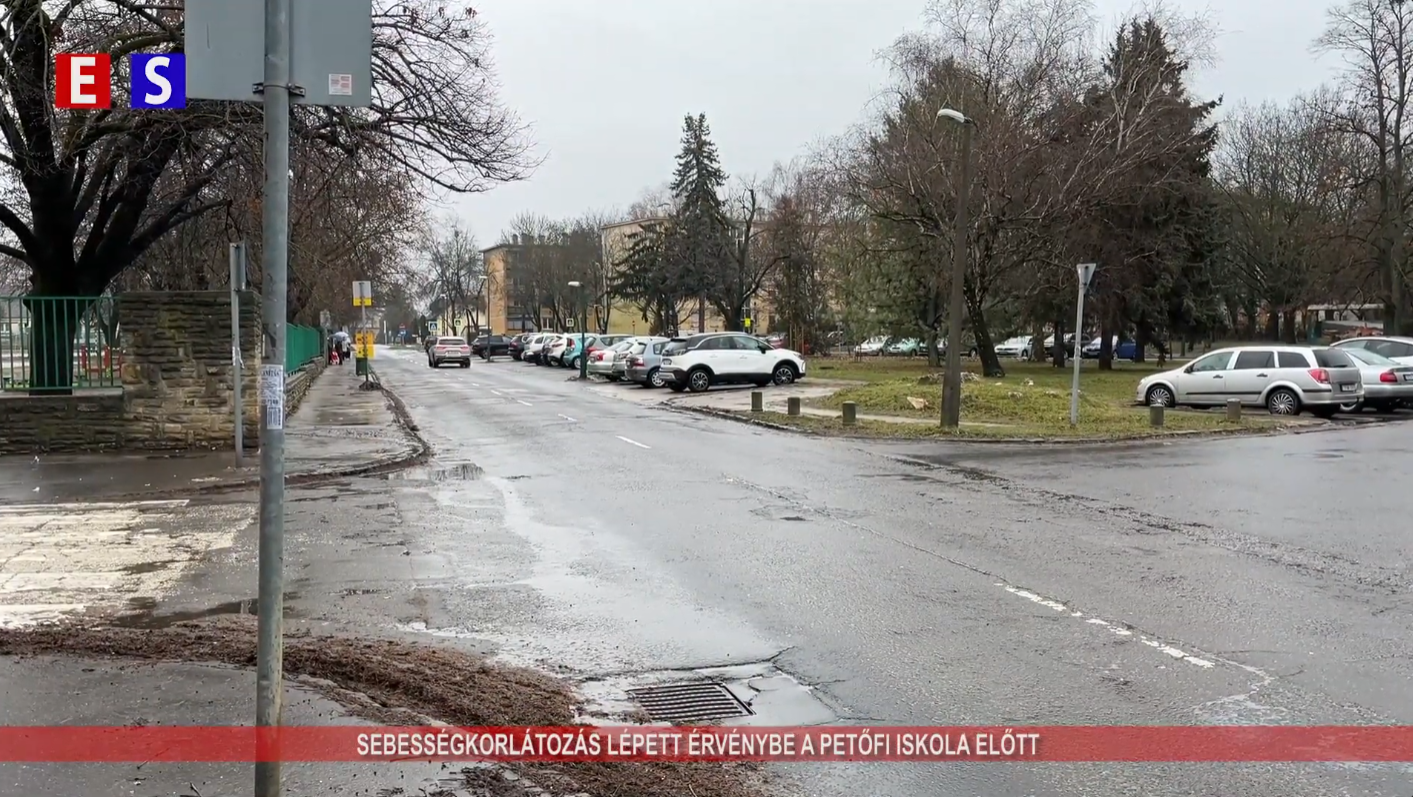 Sebességkorlátozás lépett érvénybe a Petőfi iskola előtt