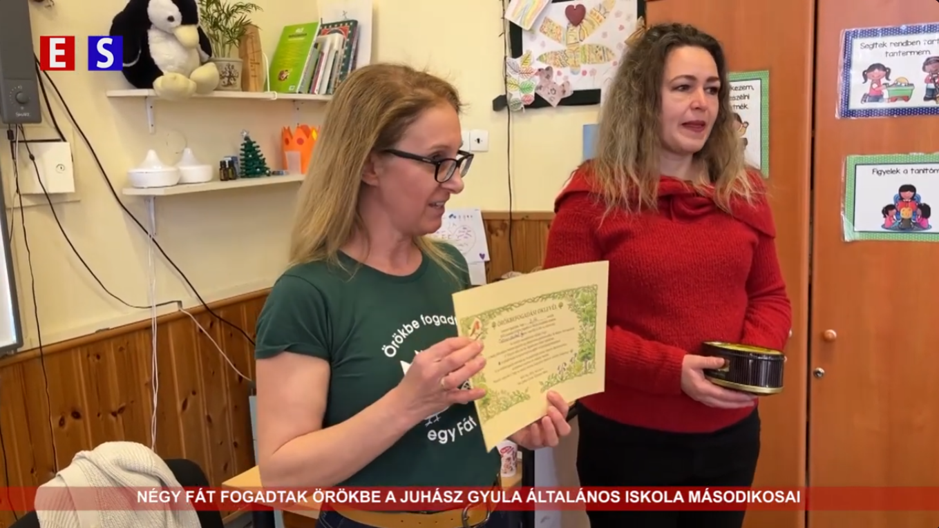 Négy fát fogadtak örökbe a Juhász Gyula Általános Iskola másodikosai