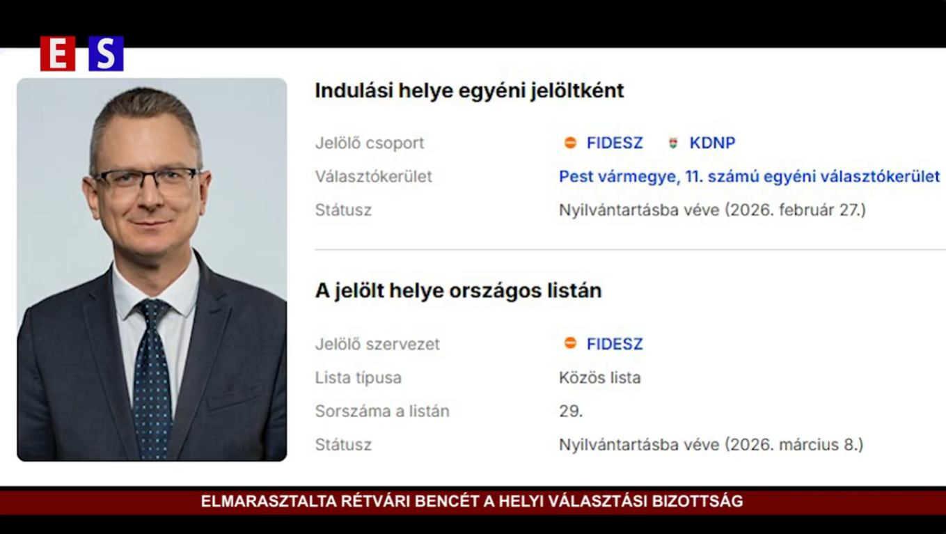 Elmarasztalta Rétvári Bencét a helyi választási bizottság