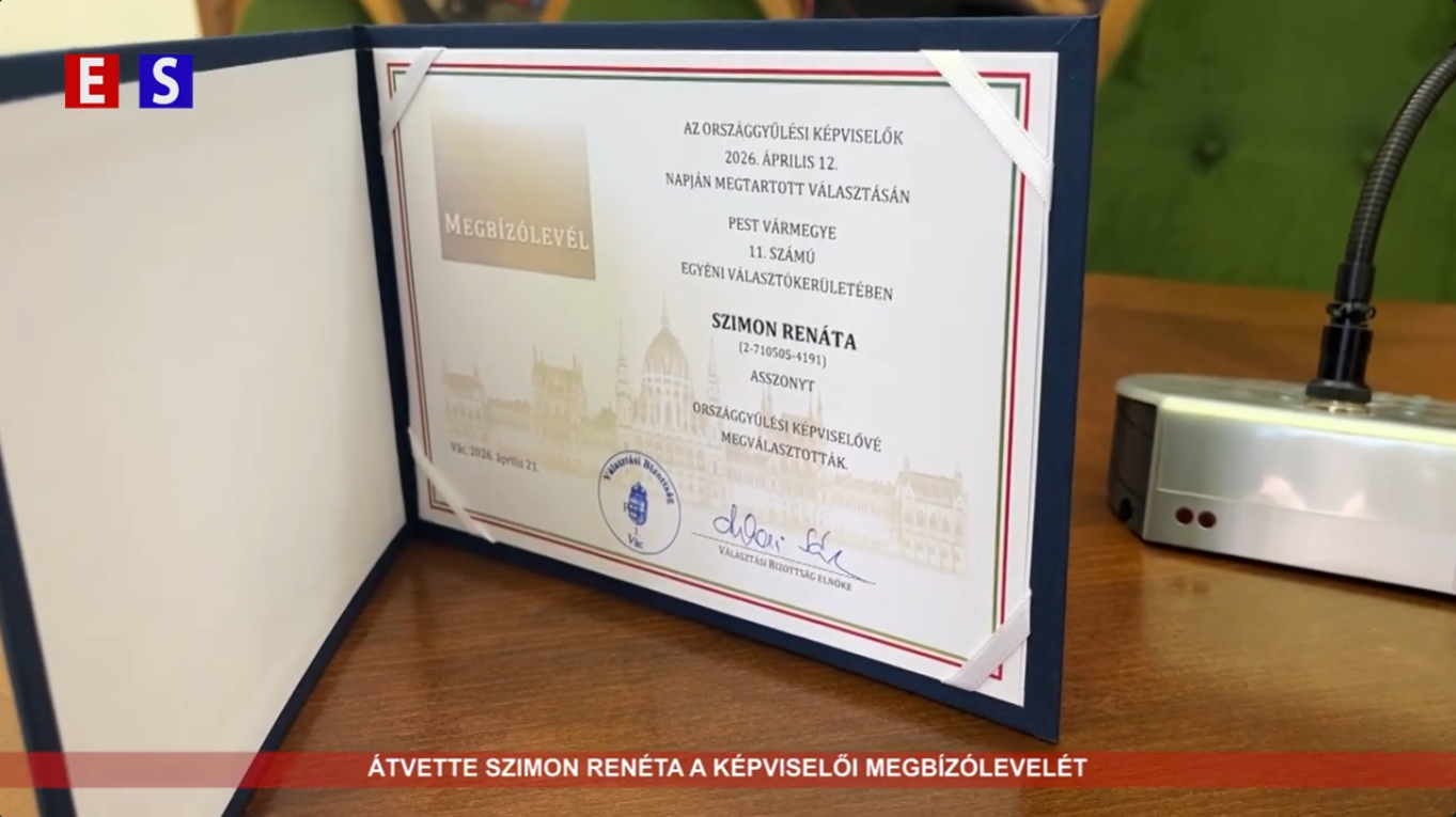 Szimon Renáta átvette a képviselői megbízólevelét