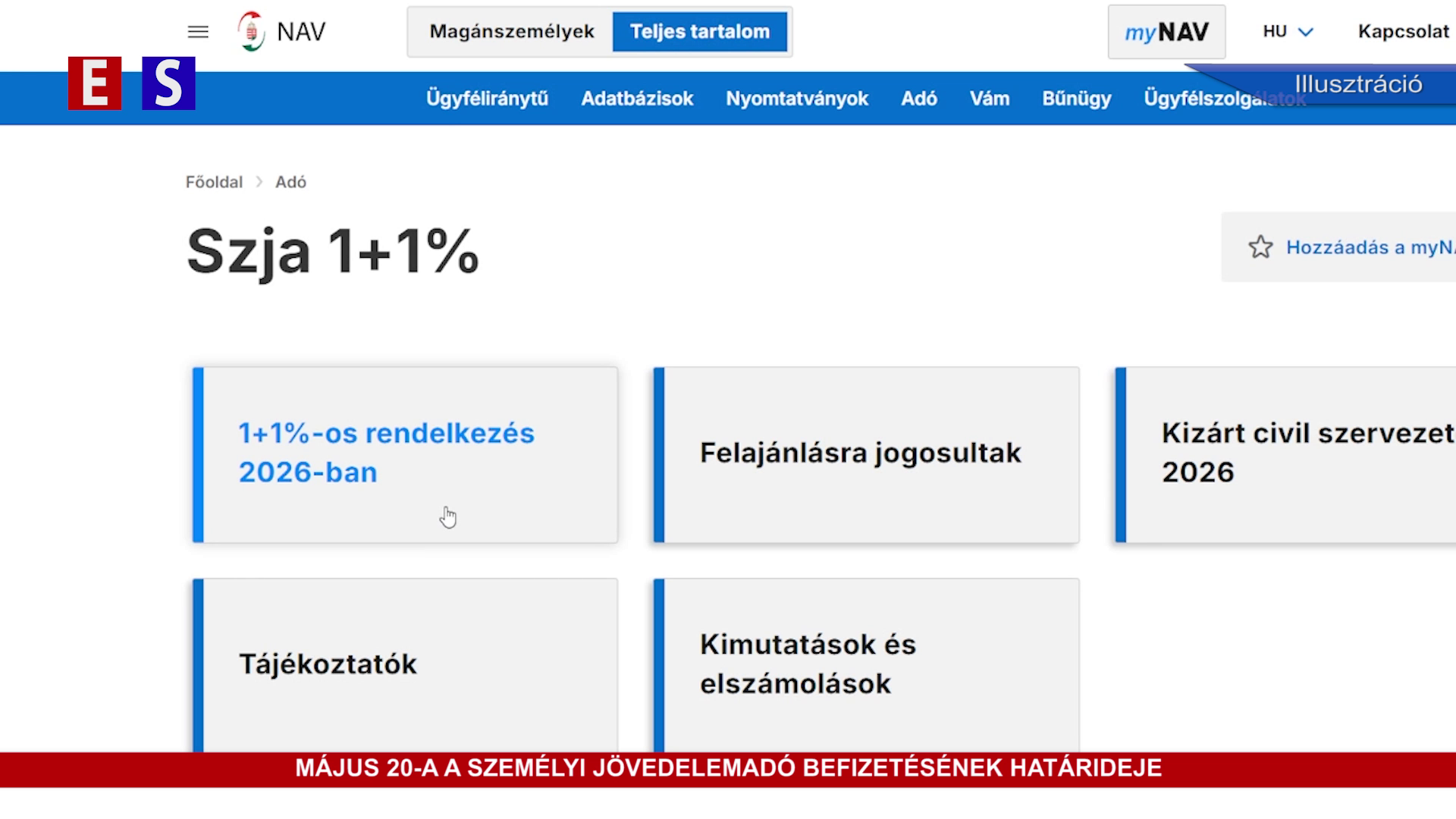 Május 20-a a személyi jövedelemadó befizetésének határideje