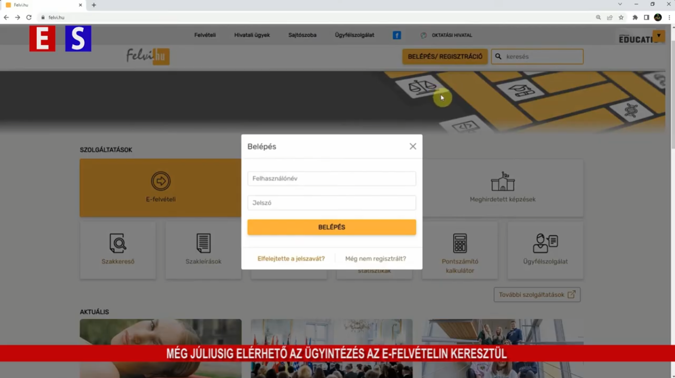 Még júliusig elérhető az ügyintézés az e-felvételin keresztül