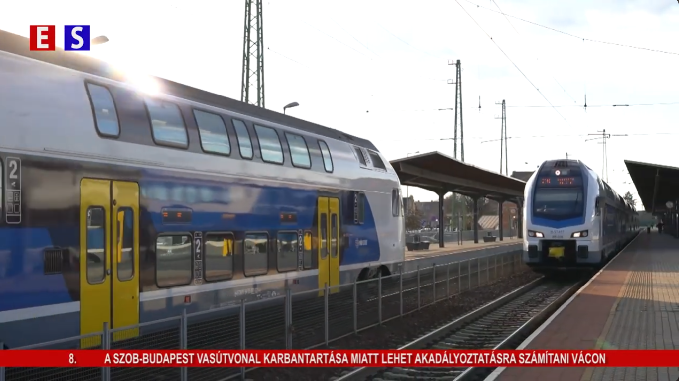 A Szob-Budapest vasútvonal karbantartása miatt lehet akadályoztatásra számítani Vácon is
