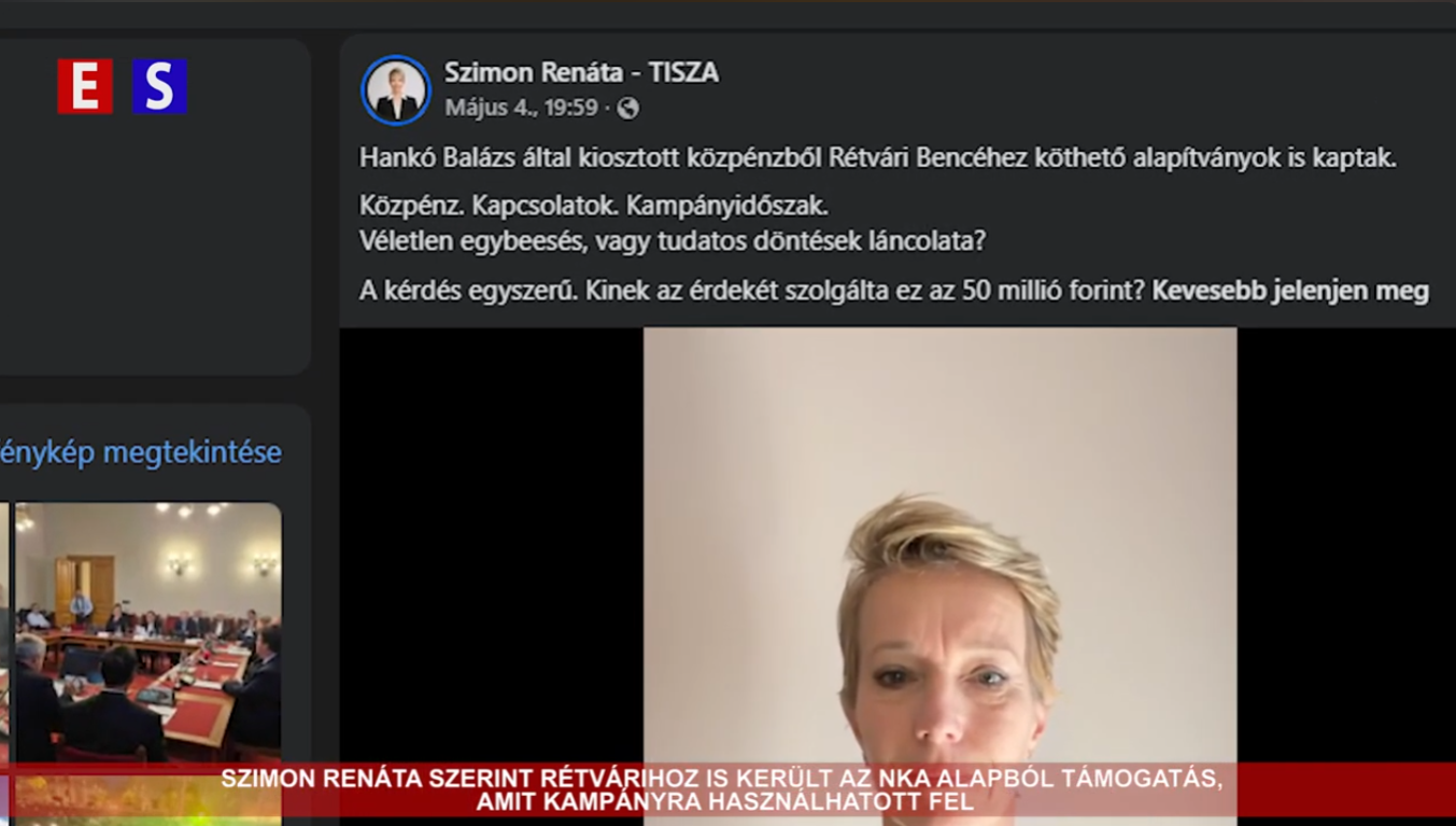 Szimon Renáta szerint Rétvárihoz is került az NKA alapból támogatás, amit kampányra használhatott fel