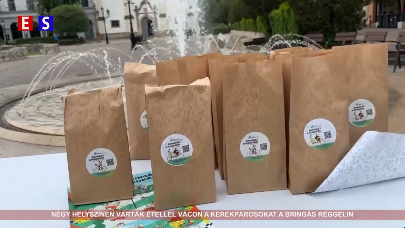Négy helyszínen várták étellel Vácon a kerékpárosokat a Bringás Reggelin