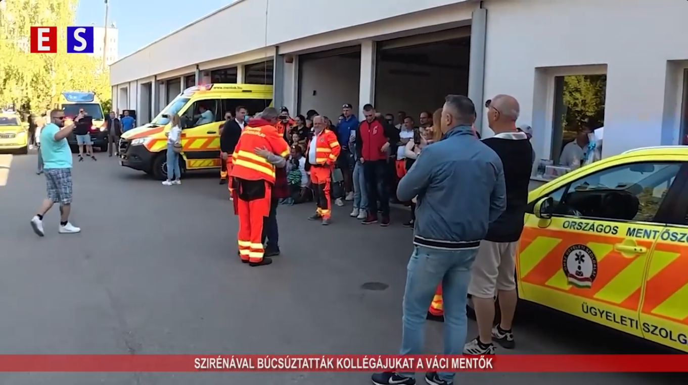 Szirénával búcsúztatták kollégájukat a váci mentősök
