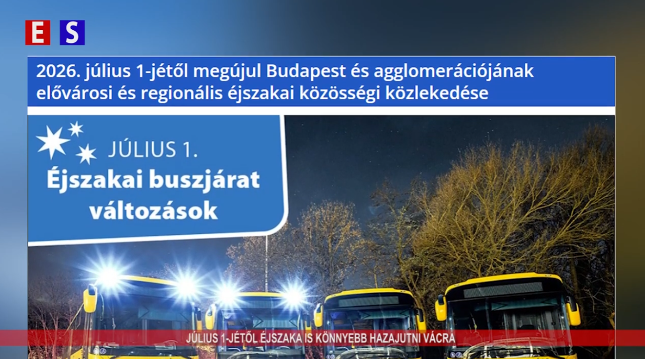 Július 1-jétől éjszaka is könnyebb hazajutni Vácra