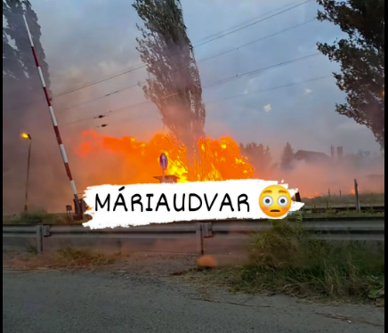 Ötméteres lángok fenyegették a vasútmegállót